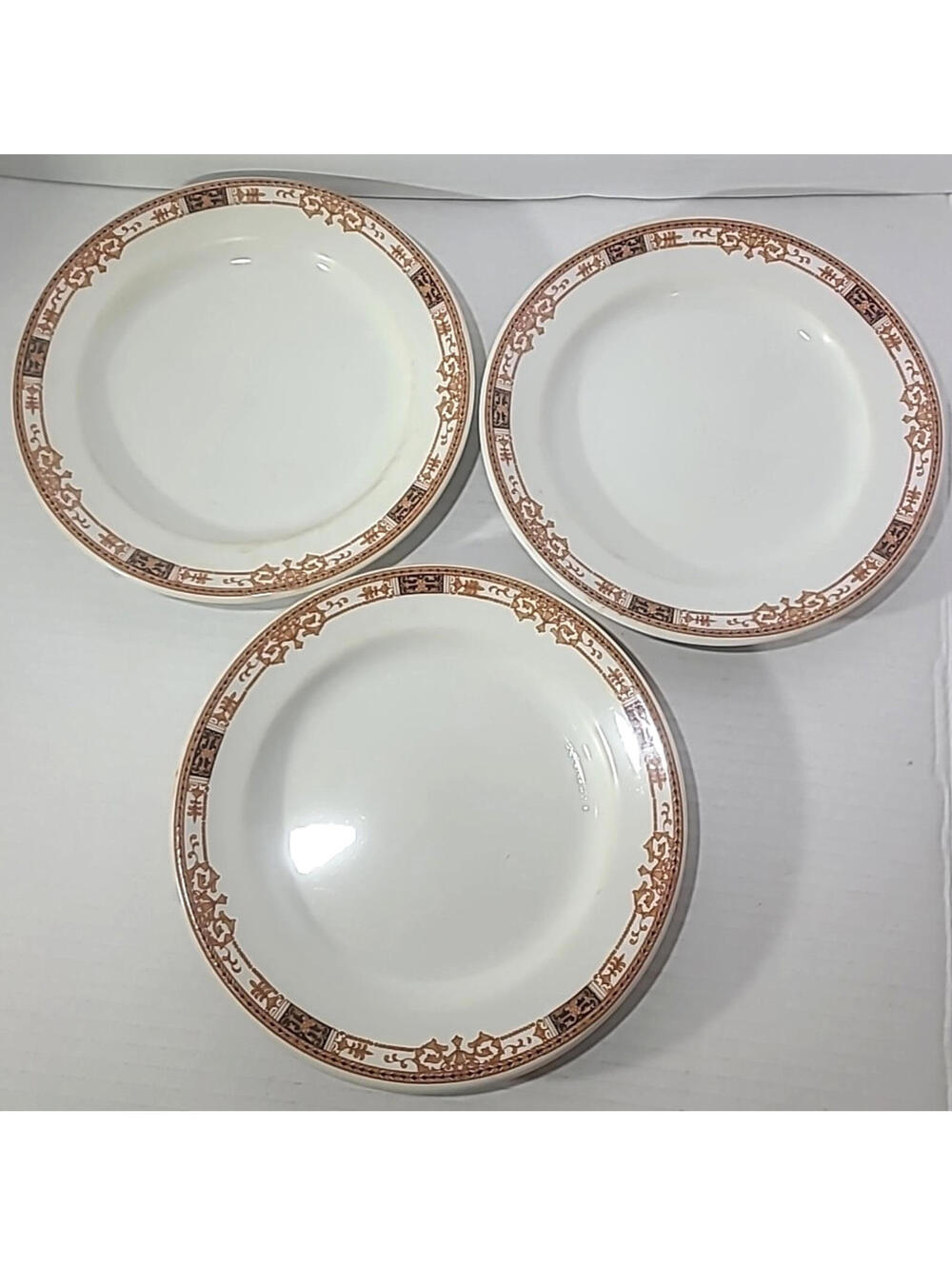 Set Of 3 Vintage Sterling Vitrified China Restaurant Ware Salad Plates -7.5”